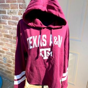 Texas A&M, Maroon & White, Long Sleeve, Hoodie, Size L